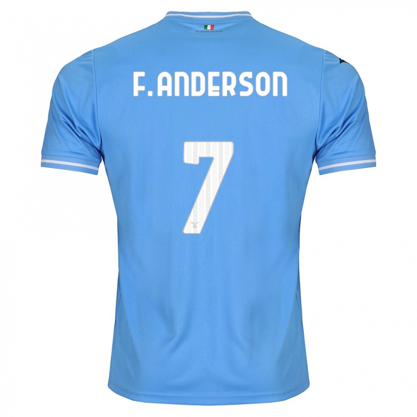 Dzieci Felipe Anderson #7 Niebieski Domowa Koszulka 2023/24 Koszulki Klubowe