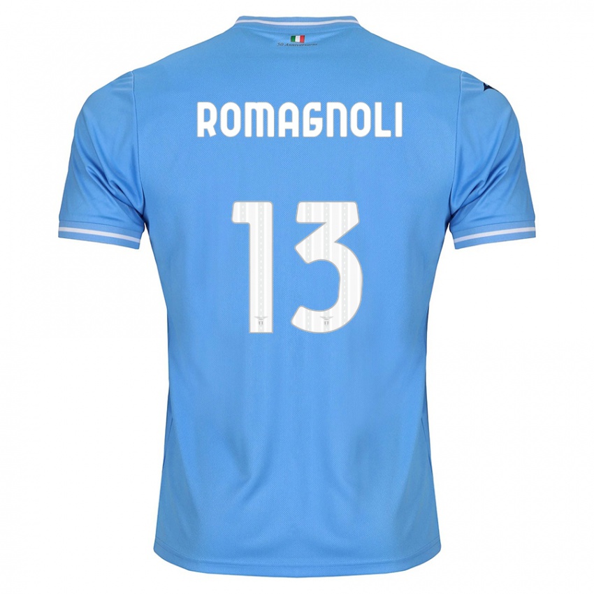 Dzieci Alessio Romagnoli #13 Niebieski Domowa Koszulka 2023/24 Koszulki Klubowe
