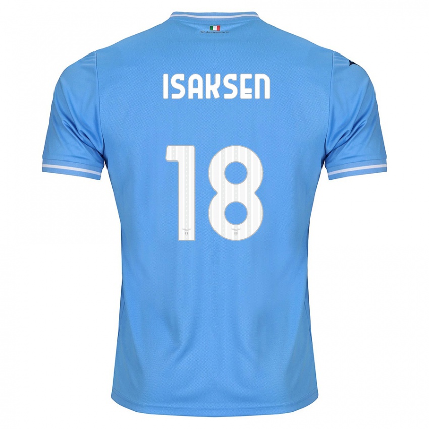 Dzieci Gustav Isaksen #18 Niebieski Domowa Koszulka 2023/24 Koszulki Klubowe