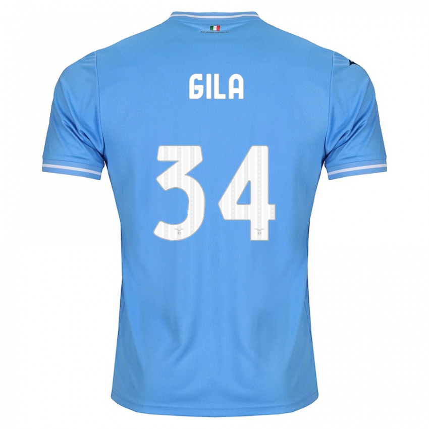 Dzieci Mario Gila #34 Niebieski Domowa Koszulka 2023/24 Koszulki Klubowe