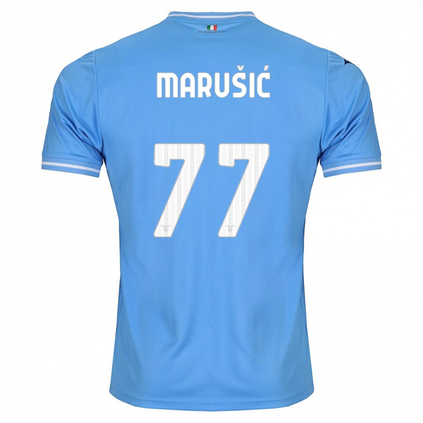 Dzieci Adam Marusic #77 Niebieski Domowa Koszulka 2023/24 Koszulki Klubowe