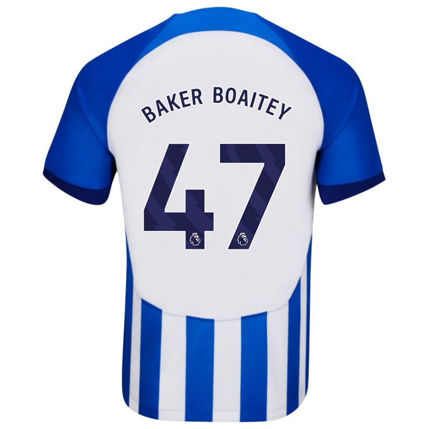 Dzieci Benicio Baker-Boaitey #47 Niebieski Domowa Koszulka 2023/24 Koszulki Klubowe