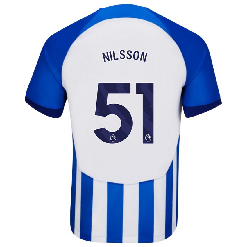 Dzieci Casper Nilsson #51 Niebieski Domowa Koszulka 2023/24 Koszulki Klubowe