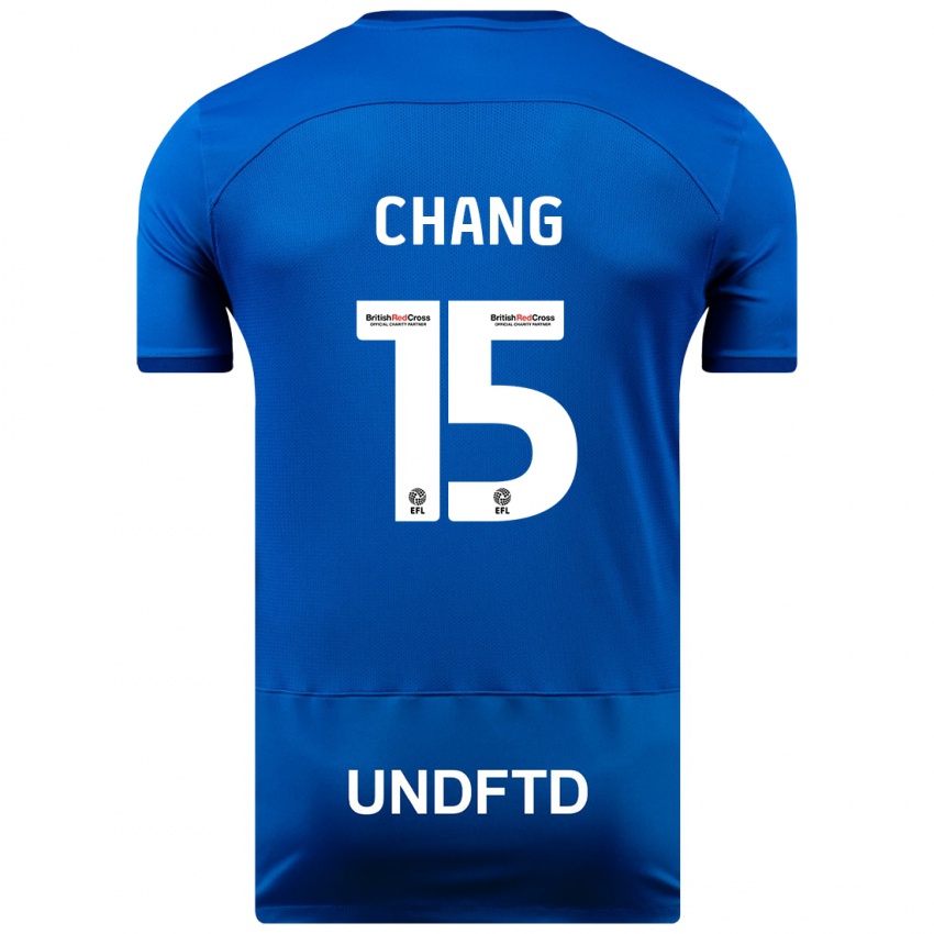 Dzieci Alfie Chang #15 Niebieski Domowa Koszulka 2023/24 Koszulki Klubowe