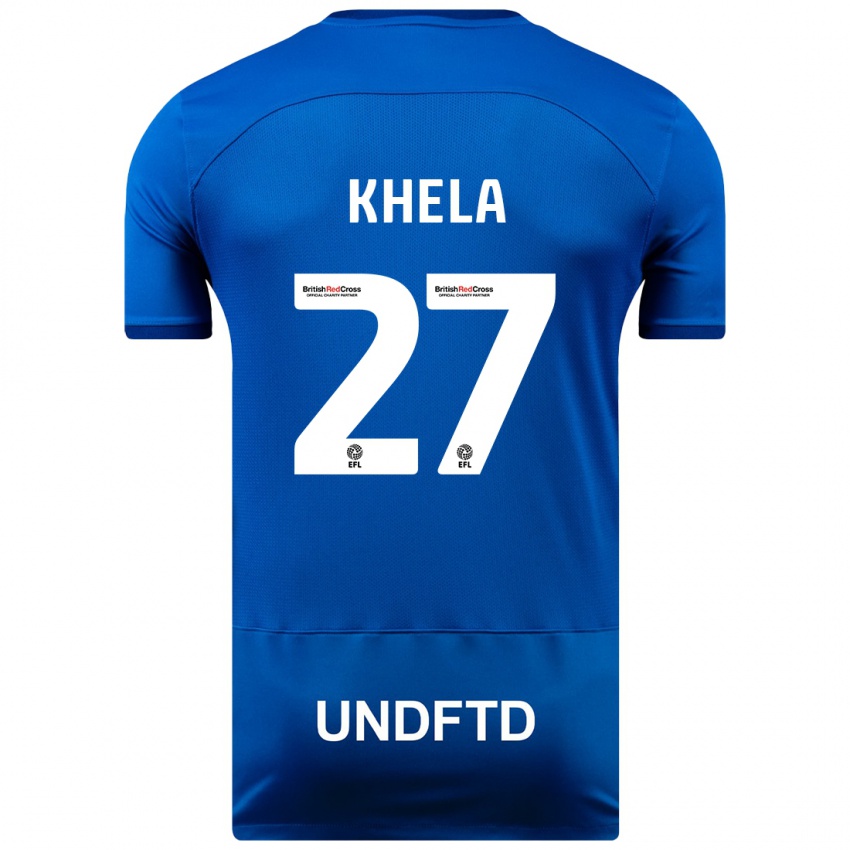Dzieci Brandon Khela #27 Niebieski Domowa Koszulka 2023/24 Koszulki Klubowe