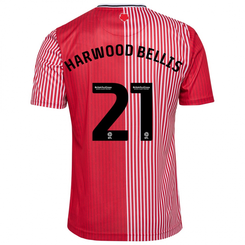 Dzieci Taylor Harwood-Bellis #21 Czerwony Domowa Koszulka 2023/24 Koszulki Klubowe