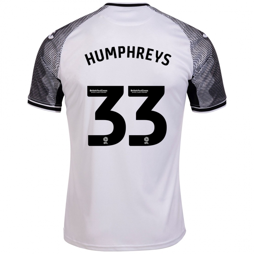 Dzieci Bashir Humphreys #33 Biały Domowa Koszulka 2023/24 Koszulki Klubowe