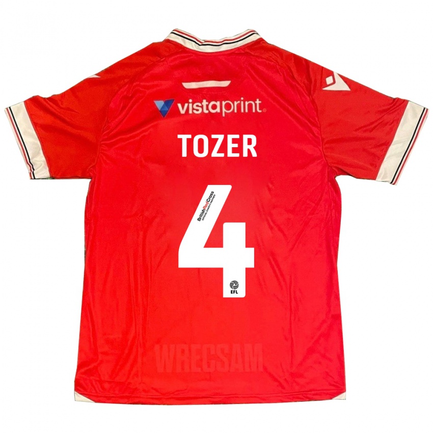Dzieci Ben Tozer #4 Czerwony Domowa Koszulka 2023/24 Koszulki Klubowe