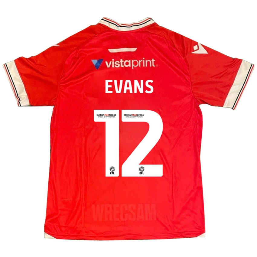 Dzieci George Evans #12 Czerwony Domowa Koszulka 2023/24 Koszulki Klubowe