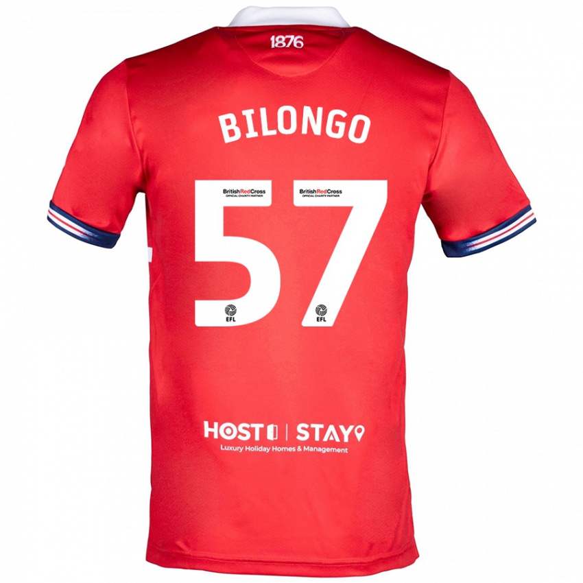 Dzieci Bryant Bilongo #57 Czerwony Domowa Koszulka 2023/24 Koszulki Klubowe