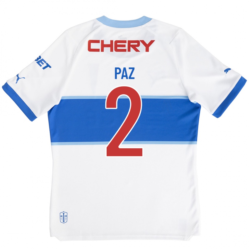 Dzieci Nehuén Paz #2 Biały Domowa Koszulka 2023/24 Koszulki Klubowe