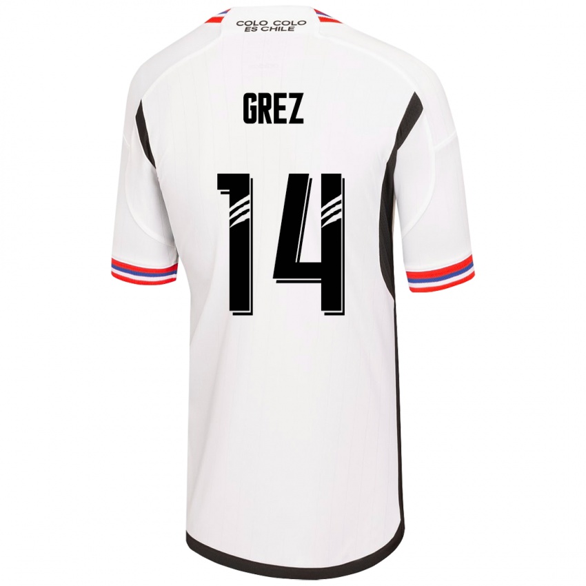 Dzieci Javiera Grez #14 Biały Domowa Koszulka 2023/24 Koszulki Klubowe