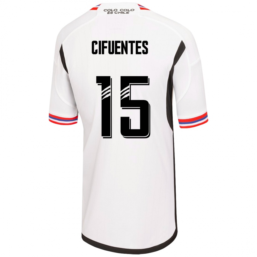 Dzieci Anaís Cifuentes #15 Biały Domowa Koszulka 2023/24 Koszulki Klubowe