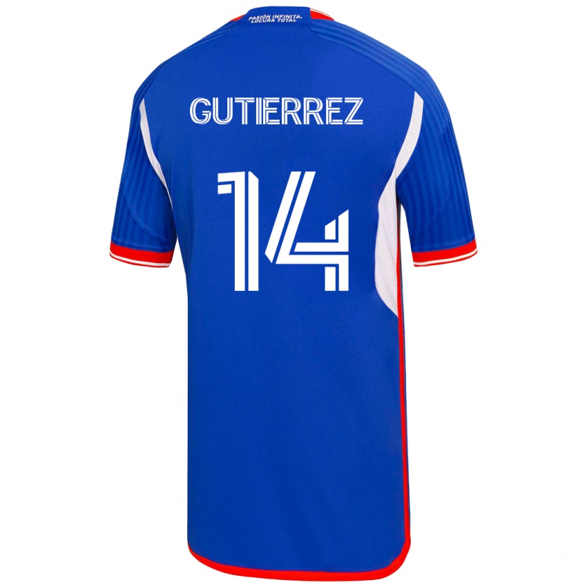 Dzieci Ana Gutiérrez #14 Niebieski Domowa Koszulka 2023/24 Koszulki Klubowe