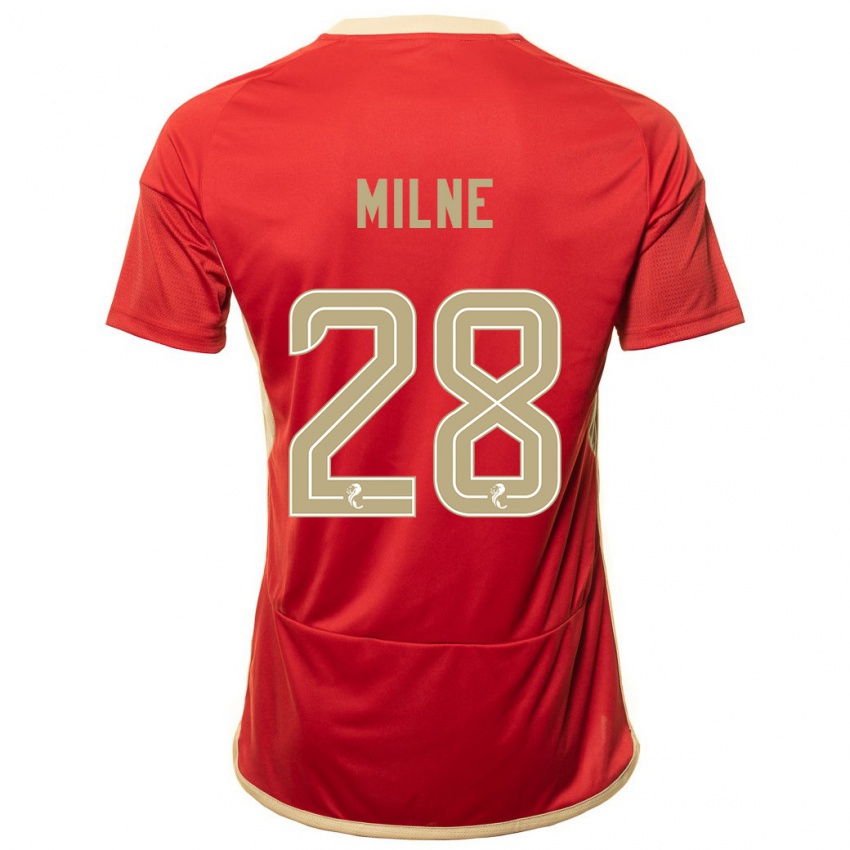 Dzieci Jack Milne #28 Czerwony Domowa Koszulka 2023/24 Koszulki Klubowe