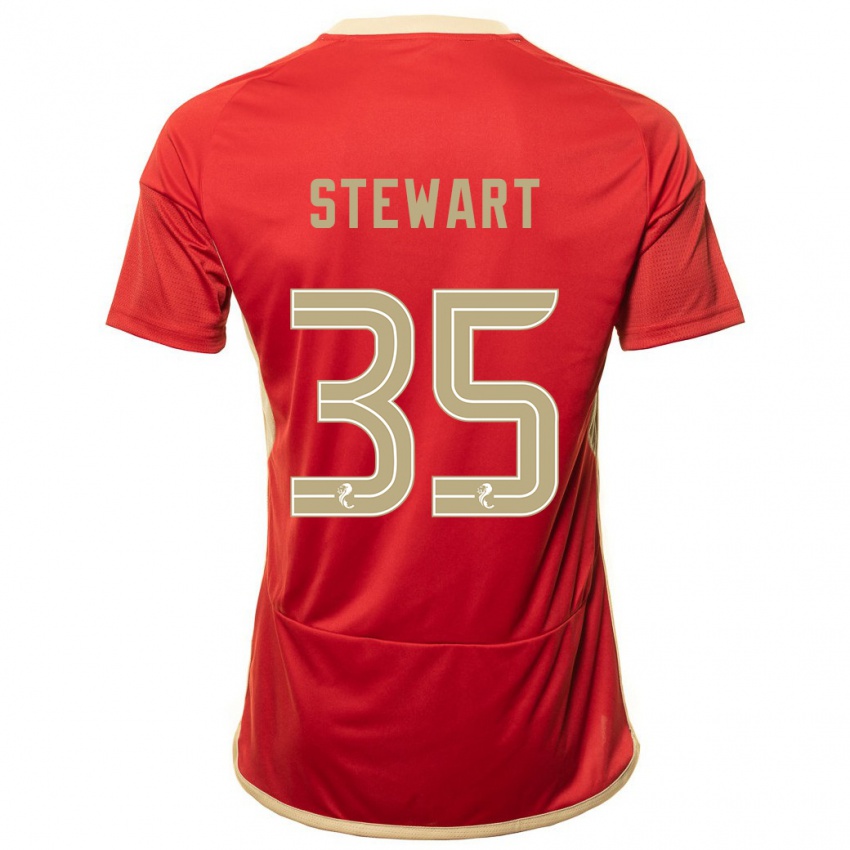 Dzieci Alfie Stewart #35 Czerwony Domowa Koszulka 2023/24 Koszulki Klubowe