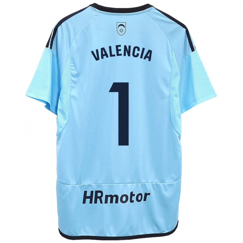 Dzieci Pablo Valencia #1 Niebieski Wyjazdowa Koszulka 2023/24 Koszulki Klubowe