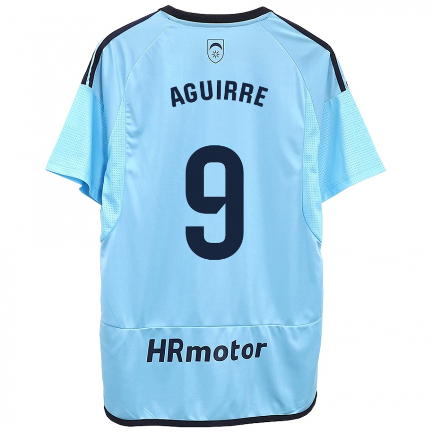 Dzieci Jorge Aguirre #9 Niebieski Wyjazdowa Koszulka 2023/24 Koszulki Klubowe