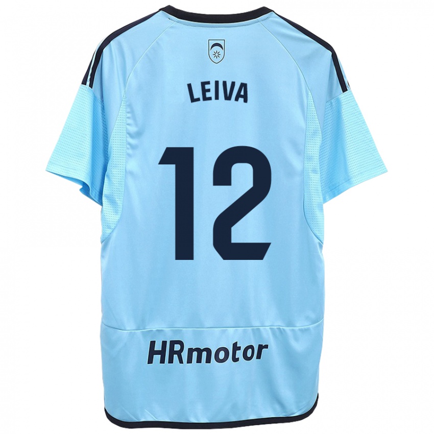 Dzieci Álvaro Leiva #12 Niebieski Wyjazdowa Koszulka 2023/24 Koszulki Klubowe
