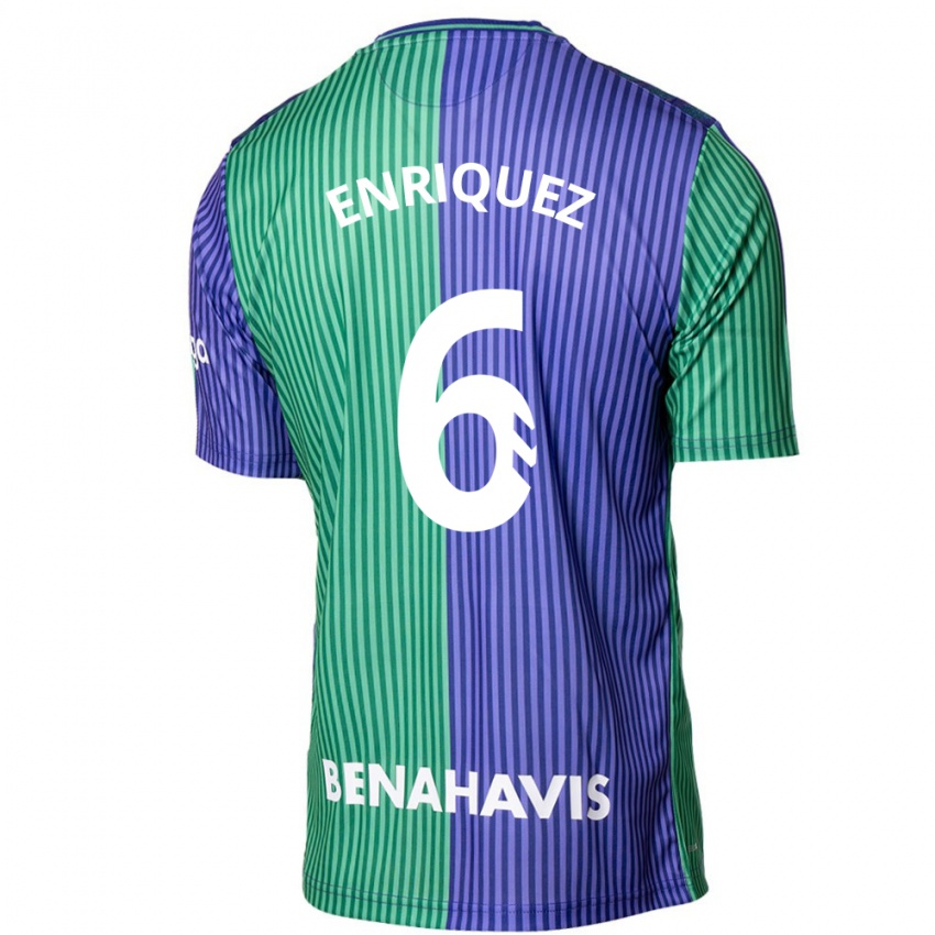 Dzieci Ramón Enríquez #6 Zielono-Niebieski Wyjazdowa Koszulka 2023/24 Koszulki Klubowe