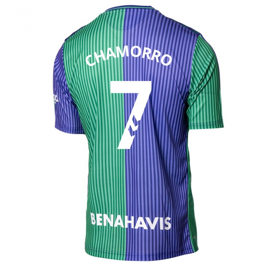 Dzieci Alexis Chamorro #7 Zielono-Niebieski Wyjazdowa Koszulka 2023/24 Koszulki Klubowe