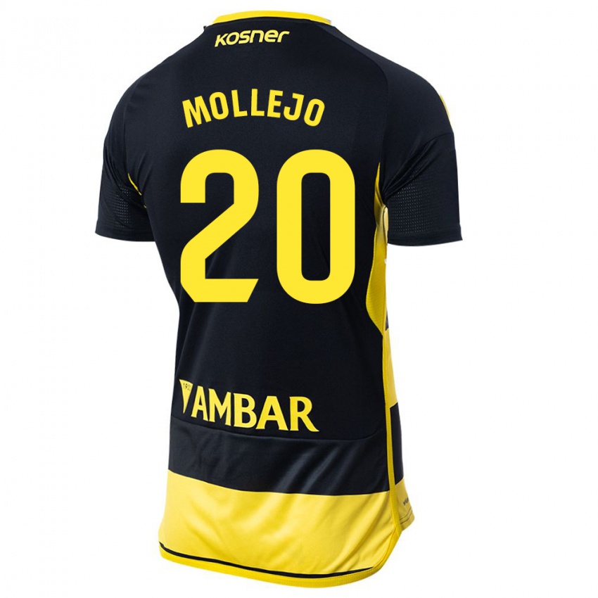 Dzieci Victor Mollejo #20 Czarno Żółty Wyjazdowa Koszulka 2023/24 Koszulki Klubowe