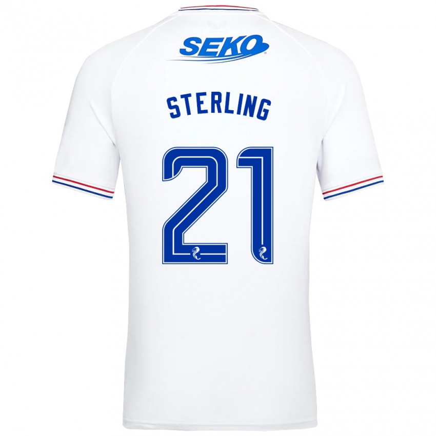 Dzieci Dujon Sterling #21 Biały Wyjazdowa Koszulka 2023/24 Koszulki Klubowe