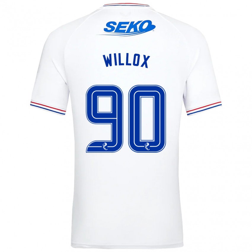 Dzieci Kieron Willox #90 Biały Wyjazdowa Koszulka 2023/24 Koszulki Klubowe
