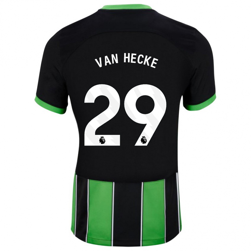 Dzieci Jan Paul Van Hecke #29 Czarny Zielony Wyjazdowa Koszulka 2023/24 Koszulki Klubowe