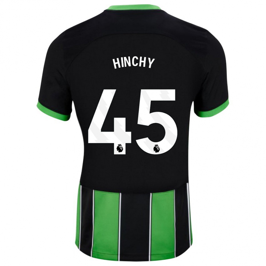 Dzieci Jack Hinchy #45 Czarny Zielony Wyjazdowa Koszulka 2023/24 Koszulki Klubowe