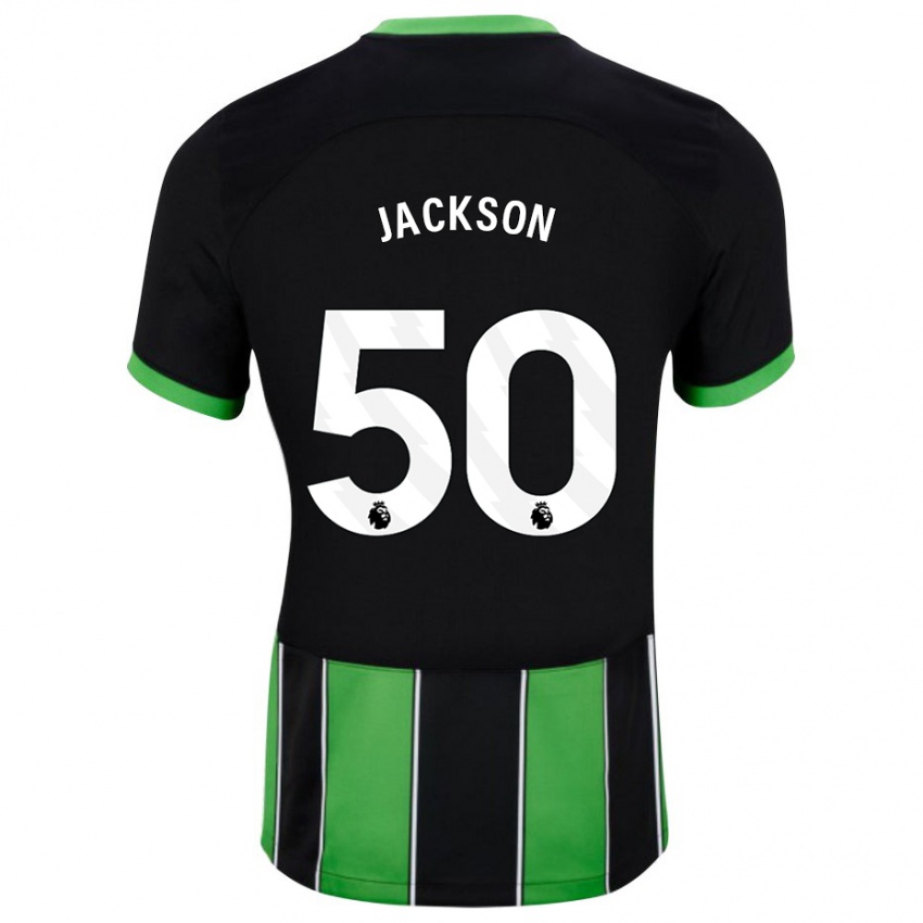 Dzieci Ben Jackson #50 Czarny Zielony Wyjazdowa Koszulka 2023/24 Koszulki Klubowe