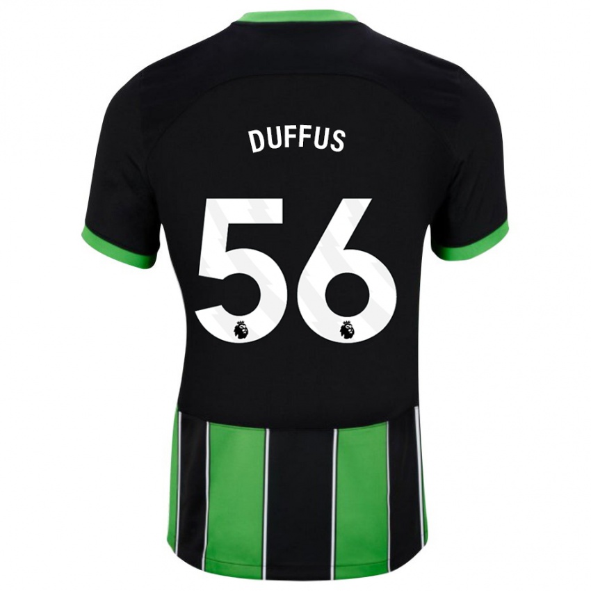 Dzieci Josh Duffus #56 Czarny Zielony Wyjazdowa Koszulka 2023/24 Koszulki Klubowe