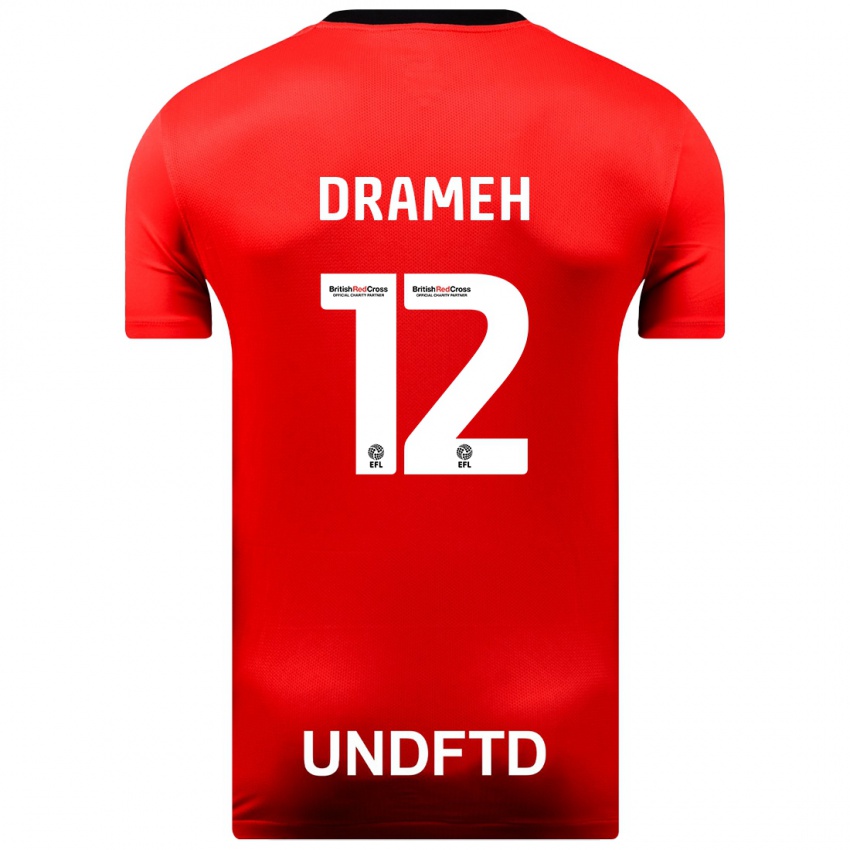 Dzieci Cody Drameh #12 Czerwony Wyjazdowa Koszulka 2023/24 Koszulki Klubowe
