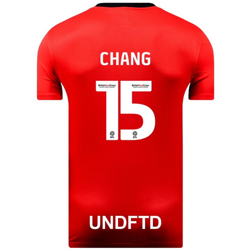 Dzieci Alfie Chang #15 Czerwony Wyjazdowa Koszulka 2023/24 Koszulki Klubowe