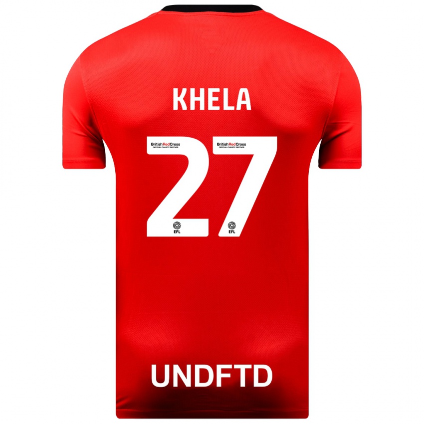 Dzieci Brandon Khela #27 Czerwony Wyjazdowa Koszulka 2023/24 Koszulki Klubowe
