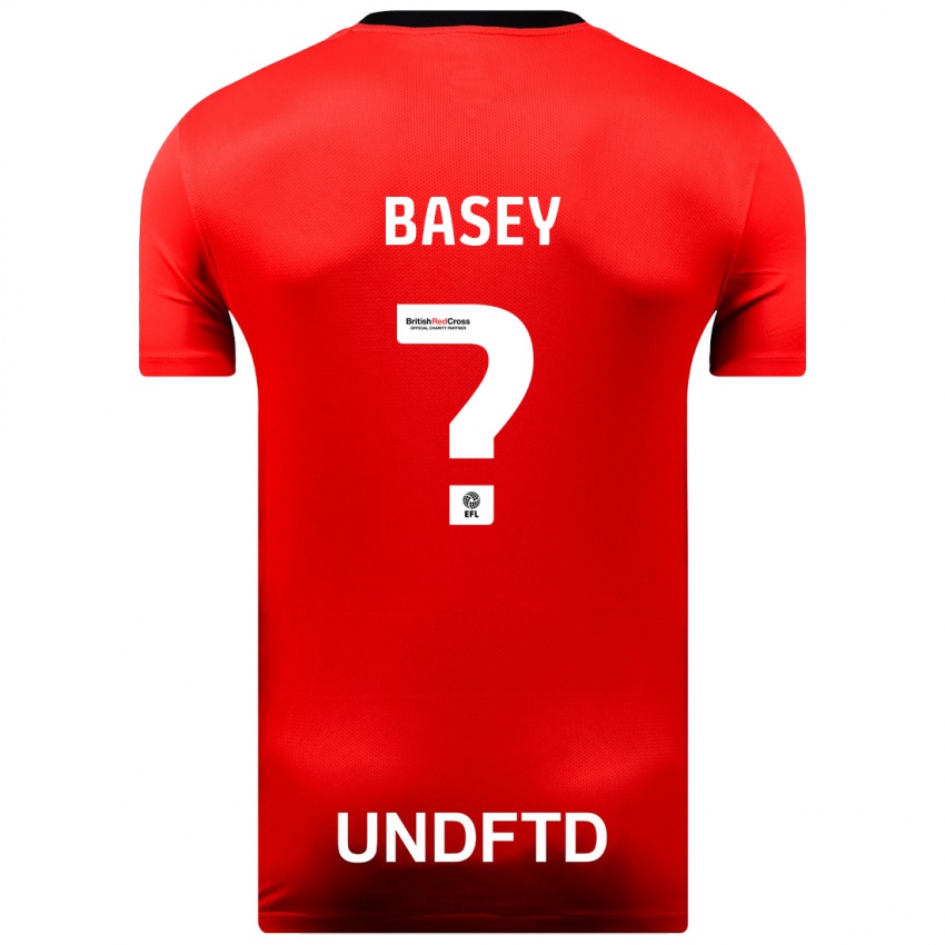 Dzieci Oliver Basey #0 Czerwony Wyjazdowa Koszulka 2023/24 Koszulki Klubowe