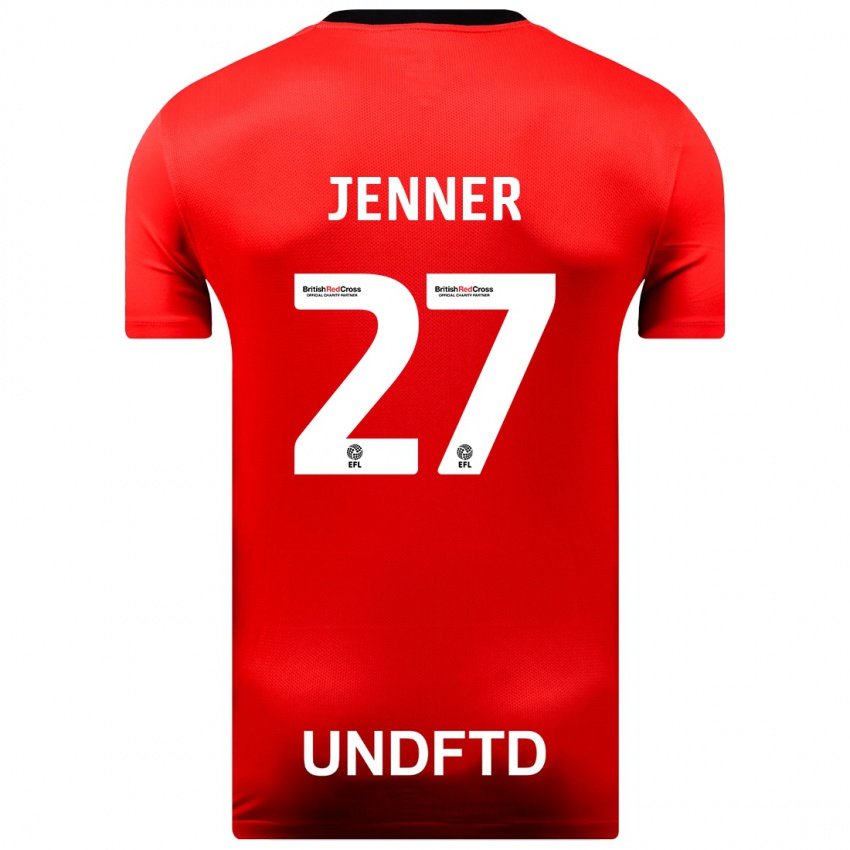 Dzieci Abbi Jenner #27 Czerwony Wyjazdowa Koszulka 2023/24 Koszulki Klubowe