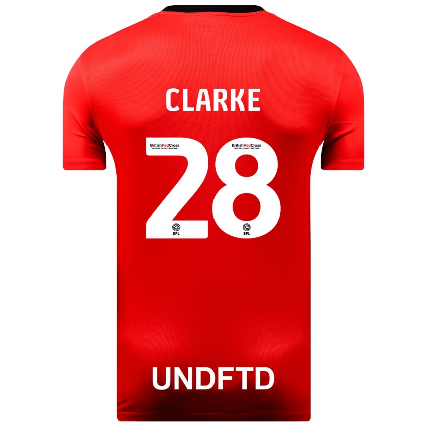 Dzieci Charlotte Clarke #28 Czerwony Wyjazdowa Koszulka 2023/24 Koszulki Klubowe