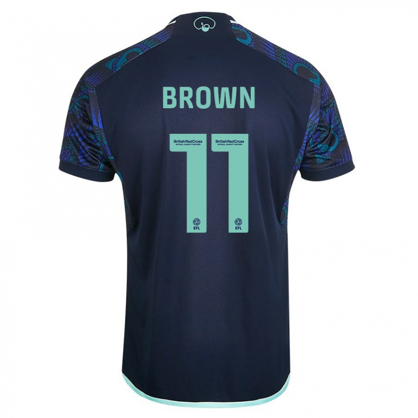 Dzieci Abbie Brown #11 Niebieski Wyjazdowa Koszulka 2023/24 Koszulki Klubowe