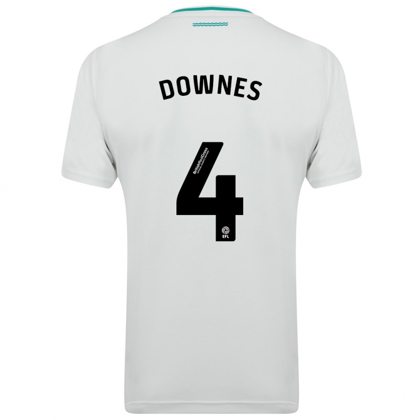 Dzieci Flynn Downes #4 Biały Wyjazdowa Koszulka 2023/24 Koszulki Klubowe