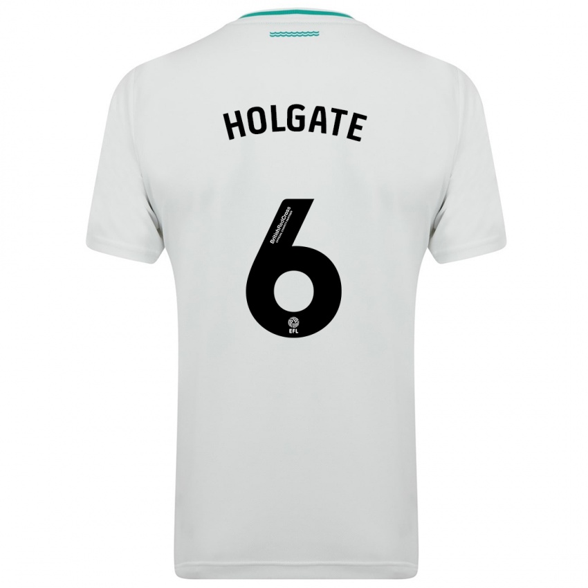 Dzieci Mason Holgate #6 Biały Wyjazdowa Koszulka 2023/24 Koszulki Klubowe