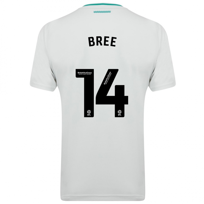 Dzieci James Bree #14 Biały Wyjazdowa Koszulka 2023/24 Koszulki Klubowe