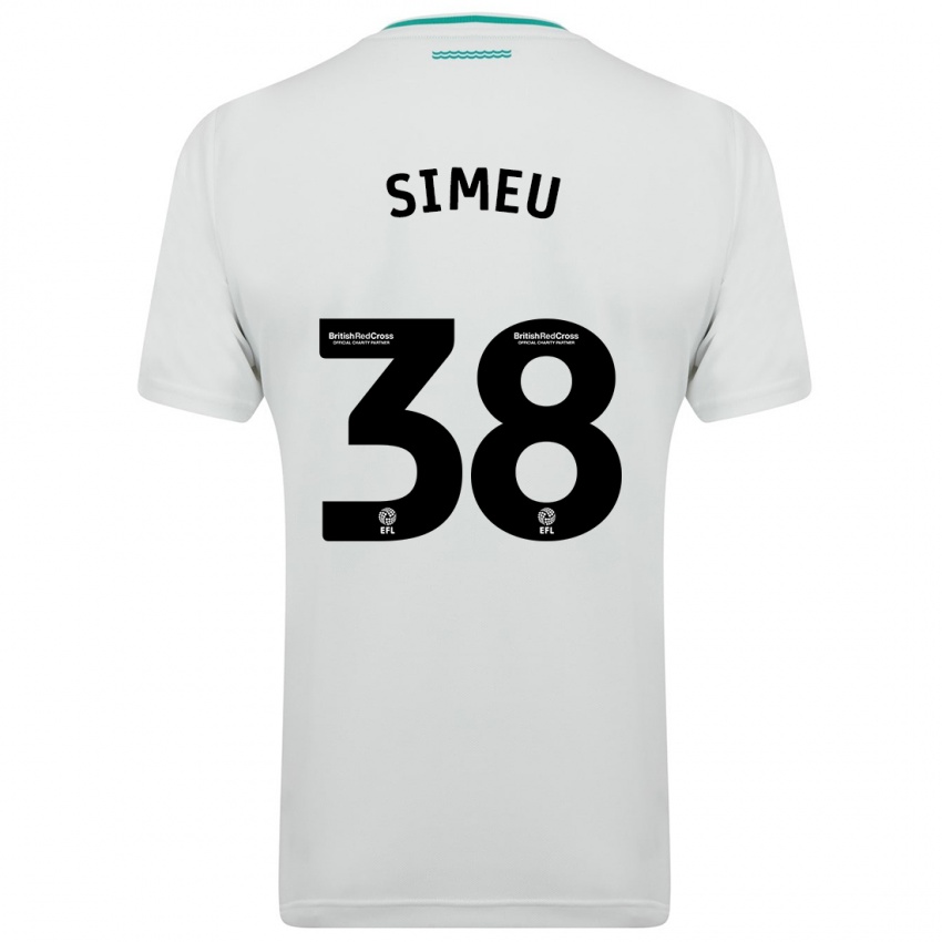Dzieci Dynel Simeu #38 Biały Wyjazdowa Koszulka 2023/24 Koszulki Klubowe