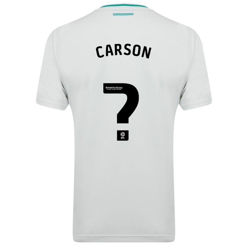 Dzieci Matty Carson #0 Biały Wyjazdowa Koszulka 2023/24 Koszulki Klubowe