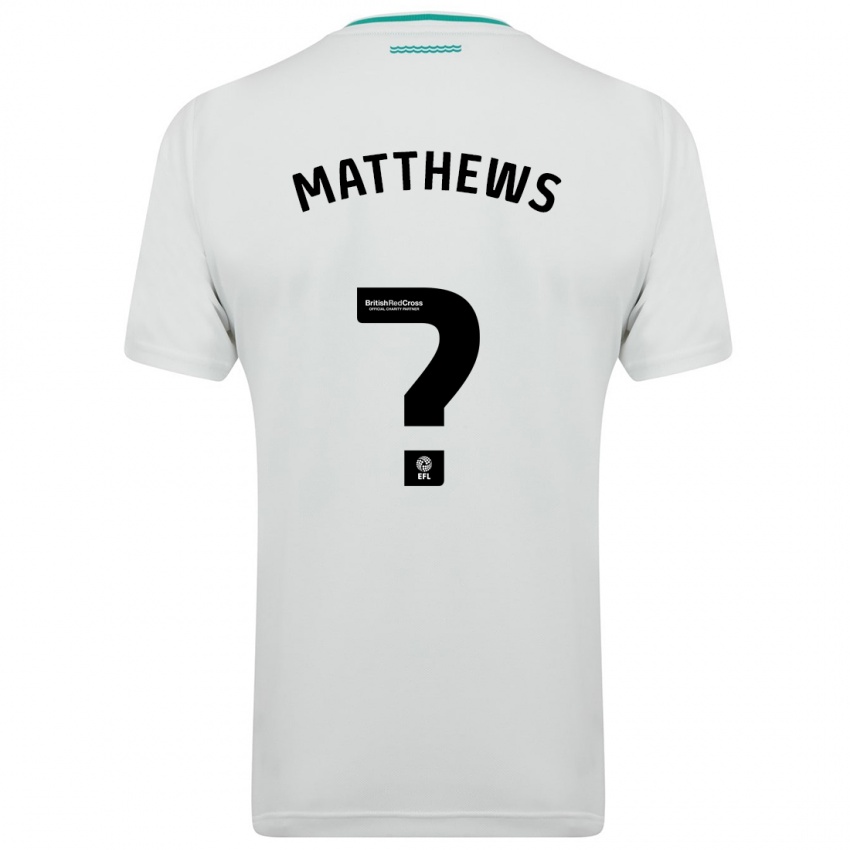 Dzieci Abdulhalim Okonola-Matthews #0 Biały Wyjazdowa Koszulka 2023/24 Koszulki Klubowe