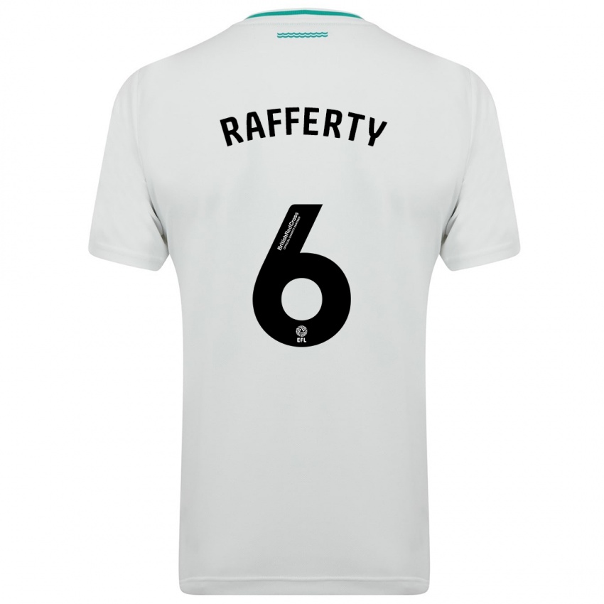 Dzieci Laura Rafferty #6 Biały Wyjazdowa Koszulka 2023/24 Koszulki Klubowe