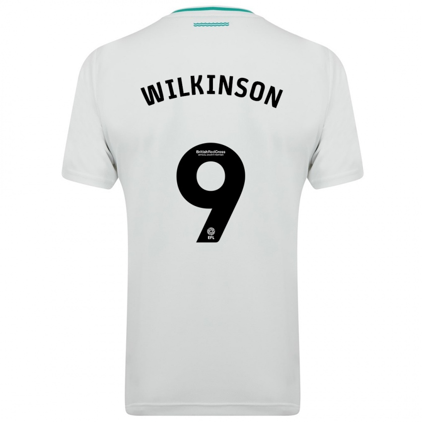 Dzieci Katie Wilkinson #9 Biały Wyjazdowa Koszulka 2023/24 Koszulki Klubowe