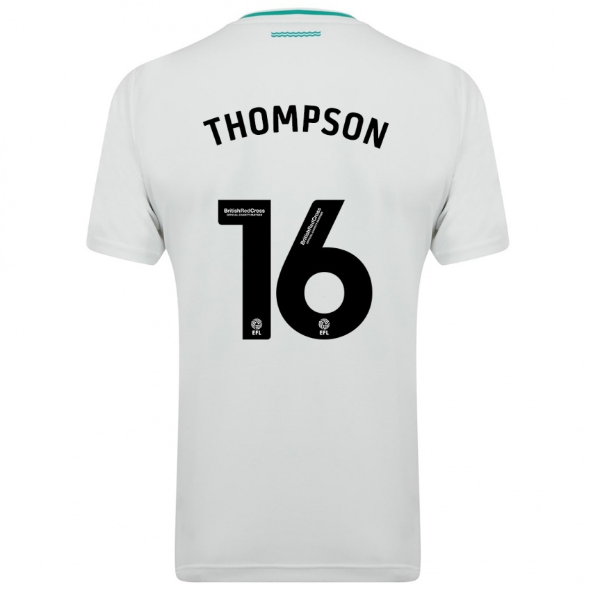 Dzieci Emma Thompson #16 Biały Wyjazdowa Koszulka 2023/24 Koszulki Klubowe