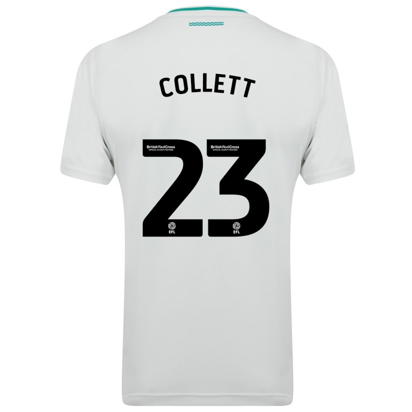 Dzieci Megan Collett #23 Biały Wyjazdowa Koszulka 2023/24 Koszulki Klubowe