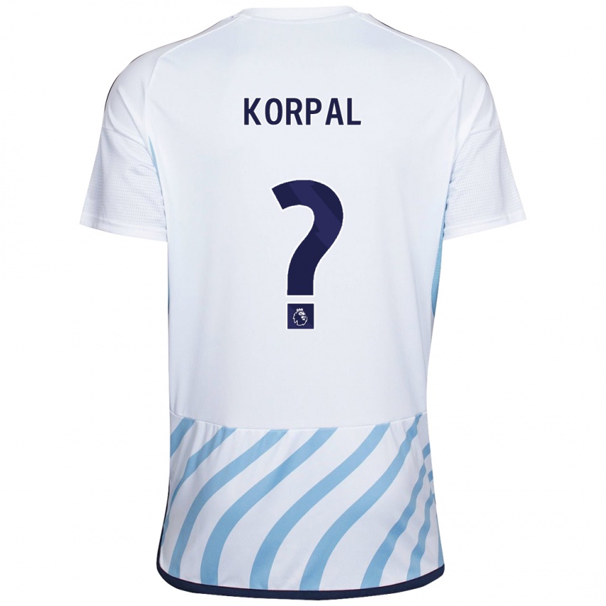 Dzieci Aaron Korpal #0 Biało Niebieski Wyjazdowa Koszulka 2023/24 Koszulki Klubowe